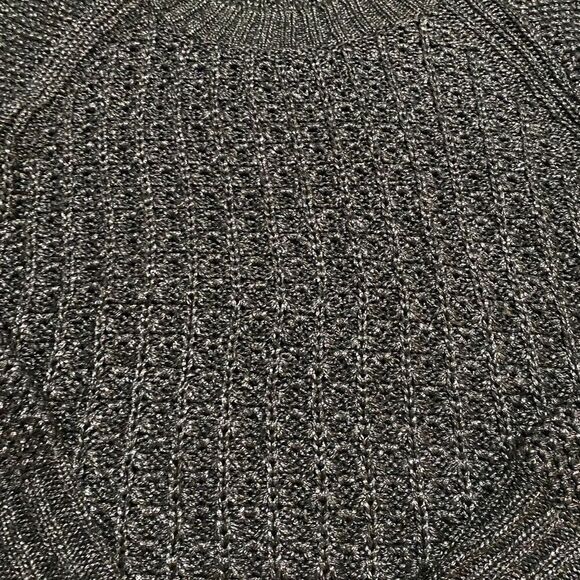 𝅺calvin KLEIN JEANS SZ M & Sz XL BLACK MIXED KNIT METALLIC SILVER WEAVE sweater - Picture 8 of 12